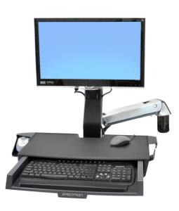 ERGOTRON Keyboard & Monitor Mount - StyleView - wall - 1 monitor - Sit-Stand Combo Arm with Worksurface - Tilt/Pan/Rotate - Up to 24in - Aluminium