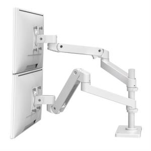 ERGOTRON Monitor Mount - LX Pro Dual Stacking Arm - Desk - 2 monitor - Tilt/Pan/Rotate - up to 27in - White