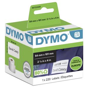 DYMO Labels Shipping/name Badge White 54x101mm 220labels/roll 1nos For Labelwriter 320/330