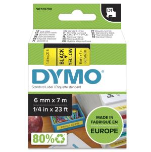 DYMO Tape Black On Yellow 6mmx7m Type D1