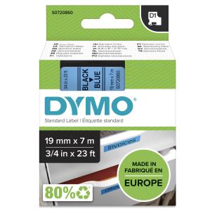 DYMO D1 Standard Tape Black On Blue 19mmx7m
