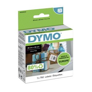 DYMO Square Multipurpose Labels 25x25mm 750 (s0929120)
