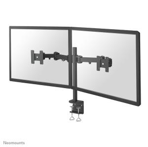NEOMOUNTS Dual Monitor 10-27in Desk Arm - Height Adjustable - Black