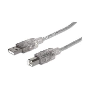 INTELLINET/MANHATTAN USB Cable A To B USB 2.0 2m Translucent Silver