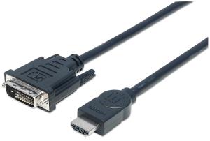 INTELLINET/MANHATTAN Monitor Cable HDMI/DVI DVI-d Dual Link M/m 3m
