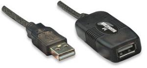 INTELLINET/MANHATTAN Hi-speed USB2.0 Active Extension Cable Daisy-chainable, A Male / A Female 10m