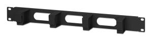 INTELLINET/MANHATTAN Cable Management Panel 19in 1u, 4 Short Plastic Rings, Black