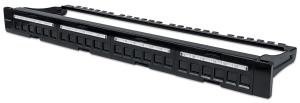 INTELLINET/MANHATTAN Patch Panel - Blank - 24-port - 1u - Black