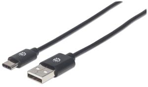 INTELLINET/MANHATTAN USB 2.0 Cable Type-A Male to Type-C Male 480Mbps 3m Black