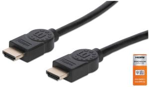 INTELLINET/MANHATTAN High Speed HDMI Cable With Ethernet 4k@60hz Uhd, 18gbps Bandwidth, Male To Male, Shielded, 1m Black