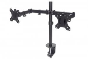 INTELLINET/MANHATTAN Monitor Mount - Desk - 2 Monitors - Full Motion - 13 To 32in - Black