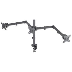 INTELLINET/MANHATTAN Monitor Mount - Wall - 3 Monitors - 13 to 27in - Black