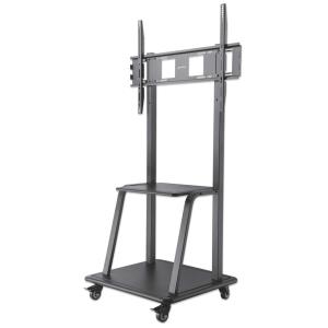 INTELLINET/MANHATTAN TV Cart - 1 TV - Height-Adjustable - 37 to 100in - Black