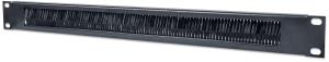 INTELLINET/MANHATTAN Cable Entry Panel - 19in - 1U - With Brush Insert - Black