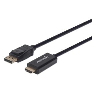 INTELLINET/MANHATTAN DisplayPort Male To Hdmi Male Cable 2m Black (153201)