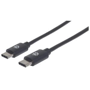 INTELLINET/MANHATTAN USB C Device Cable USB 2.0, Type-C Male to Type-C Male, 480 Mbps, 1m Black