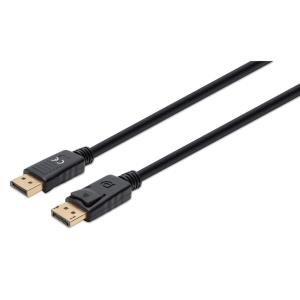 INTELLINET/MANHATTAN DisplayPort Cable 3m 8k/60hz- Pvc Male/Male Black