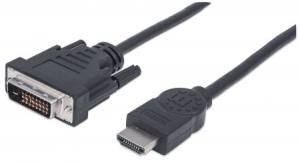 INTELLINET/MANHATTAN Hdmi To DVI-d Cable 2m - Male/male 24/1 Black