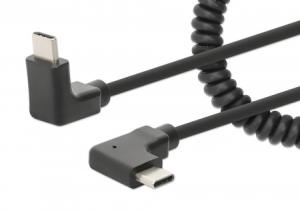 INTELLINET/MANHATTAN USB-C TO USB-C Cable Curly 1m- Male/Male Black USB 2.0