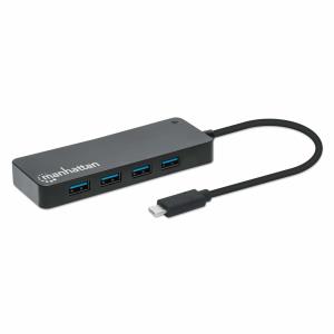 INTELLINET/MANHATTAN USB-C Dock/HUB 7-Port- 7X USB-A USB 3.0 Bus Power Black
