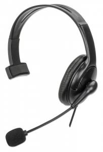 INTELLINET/MANHATTAN Headset with Reversible Microphone - Mono - USB
