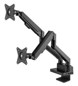 INTELLINET/MANHATTAN Aluminum Gas Spring Dual Monitor Desk Mount with 8-in-1 Docking Station