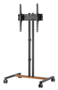 INTELLINET/MANHATTAN TV Cart - 1 TV - Tilt/Height-Adjustable - 34 to 55in - Black/Brown