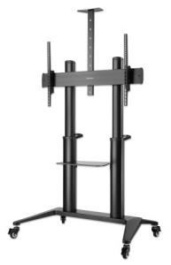 INTELLINET/MANHATTAN TV Cart - 1 TV - Tilt/Height-Adjustable - 70 to 120in - Black