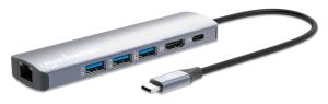 INTELLINET/MANHATTAN USB-C DOCK/HUB Ports (x6): Ethernet, HDMI, USB-A (x3)
