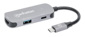 INTELLINET/MANHATTAN USB-C DOCK/HUB 3-Port HDMI/USB-A/USB-C With PD