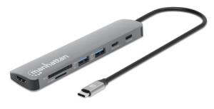 INTELLINET/MANHATTAN USB-C PD 7-in-1 HDMI 4K Docking Station / Multiport Hub