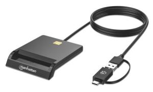 INTELLINET/MANHATTAN Smart Card Reader with USB-C / USB-A Combo Connector