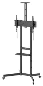 INTELLINET/MANHATTAN TV Cart - 1 TV - Tilt/Height-Adjustable - 37 to 70in - Black