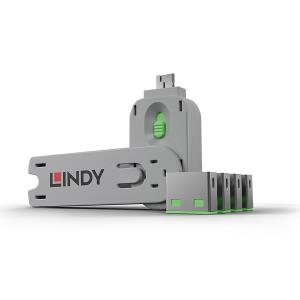 LINDY USB Port Blocker Green 4pack