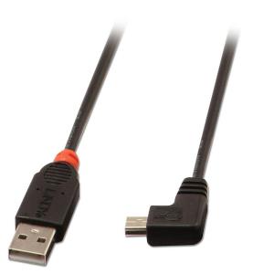 LINDY USB 2.0 Cable, Type A To Mini-b, 90 Degree Right Angle 1m