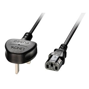 LINDY Mains Power Cable - 3 Pin Plug To Iec C13 - 3m Uk