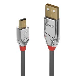 LINDY Cable - USB2.0 Type A To USB Mini-b - 3m - Cromo Line