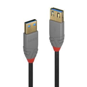 LINDY Cable - USB3.0 Type A Extension - 1m - Anthra Line