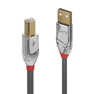 LINDY Cable - USB Type A Male And B Male - 7.5m - Cromoline - Grey