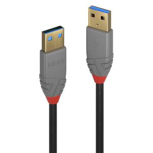 LINDY Cable - USB 3.0 Type A Male To Male - Anthraline - 3m - Black