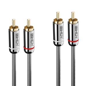 LINDY Audio Cable - Dual Phono Male To Male - Cromoline - 1m - Black