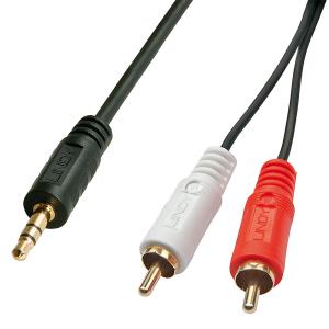LINDY Audio Cable Premium - 2 X Phono/rca Male To 3.5mm Jack Male - 2m - Black