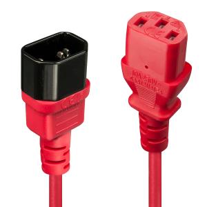 LINDY Extension Cable - Iec C14 To Iec C13 - 50cm - Red
