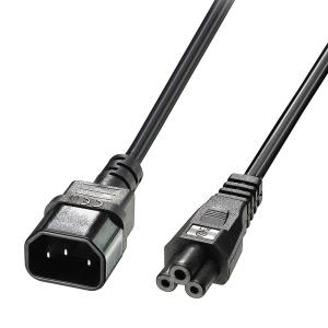 LINDY Extension Cable - Iec C14 To Iec C5 Cloverleaf - Black - 2m