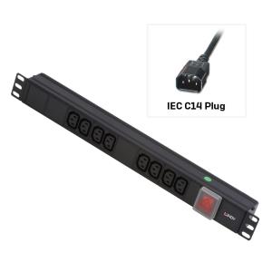 LINDY 1u 8 Way Iec Pdu Iec Plug To 8 X Iec Sockets