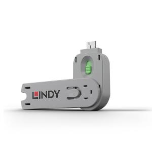 LINDY USB Type A Port Blocker Key Green