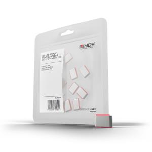 LINDY USB Type C Port Blockers 9 Without Key -pack Of 10 Pink