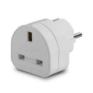 LINDY Uk To Euro Adapter Travel Plug White