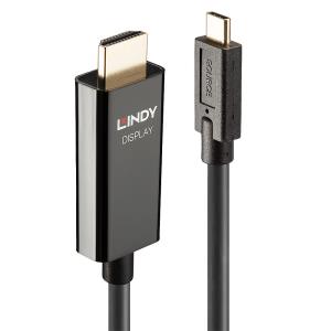 LINDY Adapter Cable - USB Type C - Hdmi 4k60 - Black - 10m With Hdr