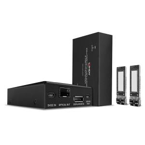 LINDY Cable Fibre Optic - DisplayPort 1.2 - Black - 300m With KVM Extender USB